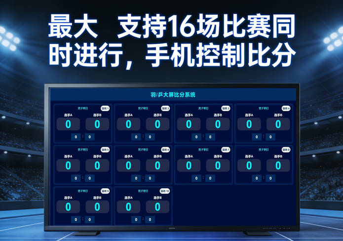 羽毛球LED大屏计分系统 - 专业羽毛球比赛计分