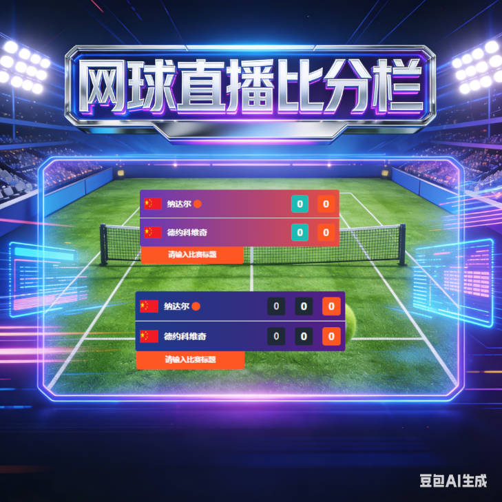 网球直播比分条软件-单打、双打模式